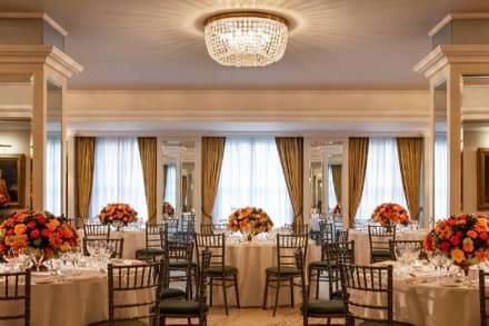 Banquet suite setup for a private dinner at a Marriott hotel