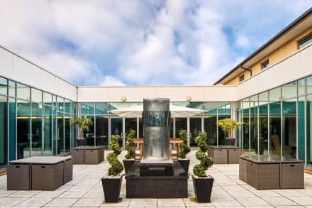 Outdoor courtyard terrace space at a Delta hotel