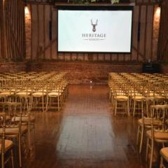 The Great Barn set up theatre style