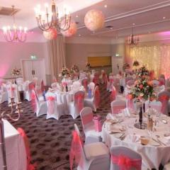 Coral Wedding Set up in the Carrington Suite