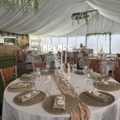 Wedding reception in marquee